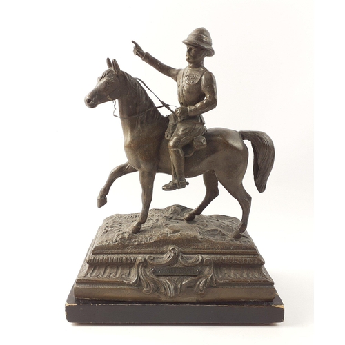 120 - An IMPOSING spelter model of LORD ROBERTS mounted on his charger.  Nicely modelled and stands 30cm h... 
