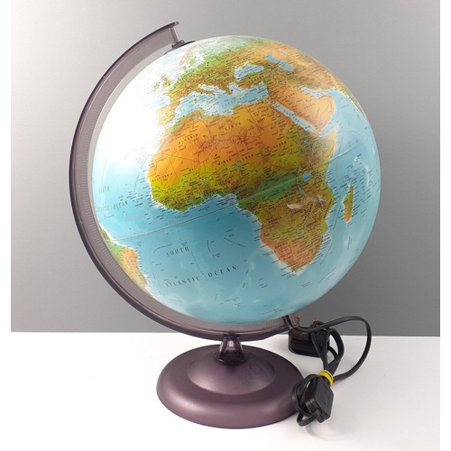 130 - A BLUE WORLD Italian made globe of the earth on stand. Modern globe but very nice condition. Stands ... 