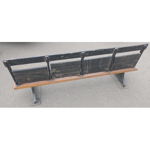 144A - A slice of football history - an original c1910 four seater bench from HAMPDEN 200cm x 85cm approx#1... 