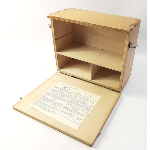 145 - A wooden c1950s FIRST AID box - dimensions 28cm x 22cm x 13cm depth approx#146