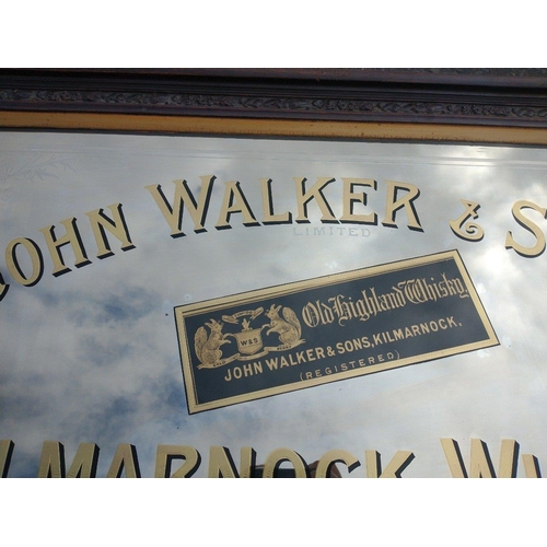 150 - RARE LARGE RECTANGULAR (not the common square one!) framed oak hand carved JOHN WALKER & SONS KI... 