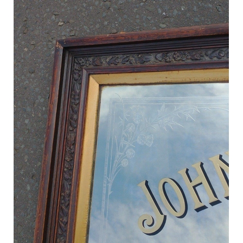 150 - RARE LARGE RECTANGULAR (not the common square one!) framed oak hand carved JOHN WALKER & SONS KI... 