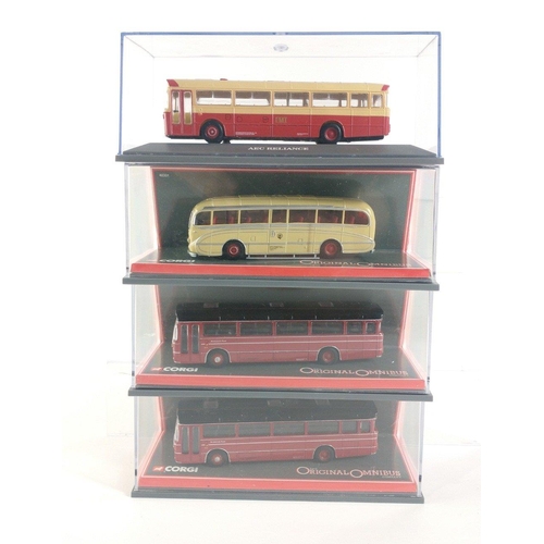 169 - Four super transport models in 1:76 scale from the CORGI ORIGINAL OMNIBUS collection to include 2 x ... 