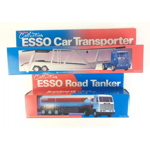 176 - ESSO COLLECTION diecast models to include large car transporter and road tanker#177
