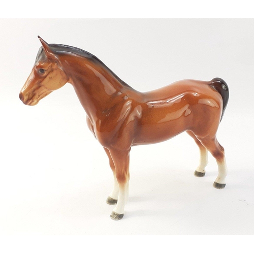 213 - A ceramic horse, believed BESWICK, standing 17cm high approx with the tiniest chip in one ear#214... 