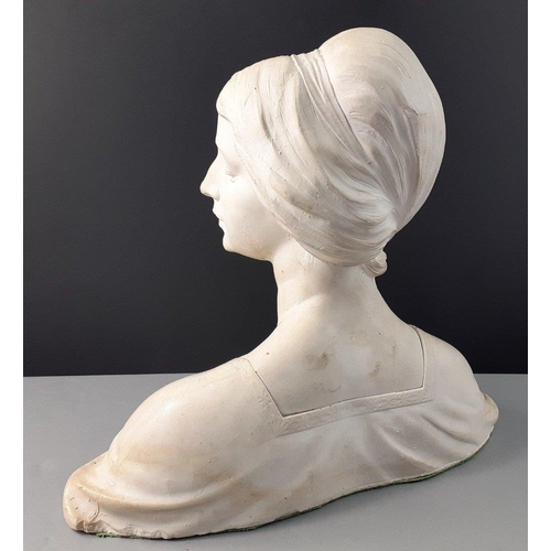 236 - An arresting bust of a lady 30xm high approx with a few nibbles. Nice CONTEMPLATIVE display piece#23... 