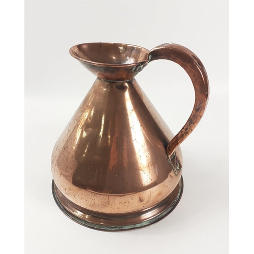 67 - A super substantial one gallon copper jug, stands 27cm high#67