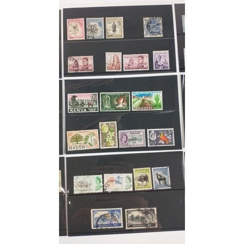 100 - Stamps - Nine stockcards of Commonwealth used High Values up to £1 and $5 Dollars.  Nicely pres... 