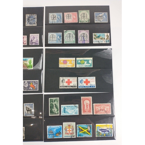 100 - Stamps - Nine stockcards of Commonwealth used High Values up to £1 and $5 Dollars.  Nicely pres... 