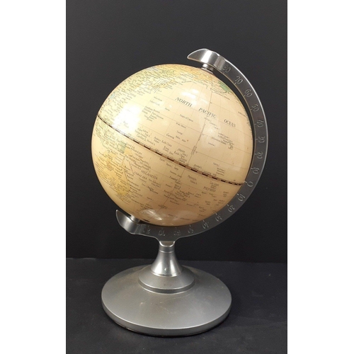 120 - A delightful small globe which details states and cities and oceans but not countries#143