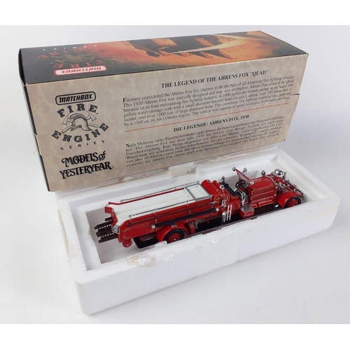 152 - Two MATCHBOX large Models of Yesteryear fire engines to include YSFE01 1930 Ahrens Fox and  YSFE04 -... 