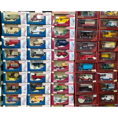 186 - A box of collectable model cars to include many Days Gone, Canadian Provincial Series, LLEDO limited... 