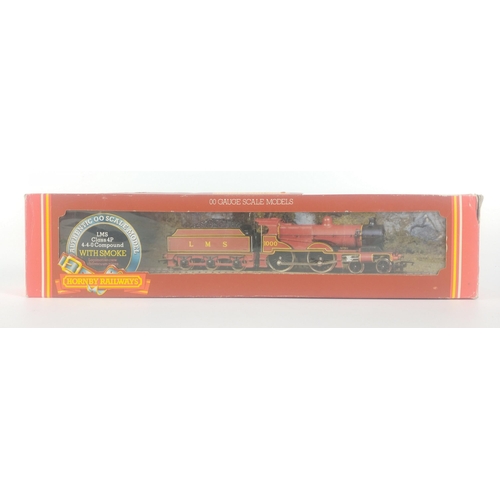 206 - A HORNBY OO Gauge R376 LMS 4P 4-4-0 1000 LMS compound red with smoke unit in lightly run condition i... 