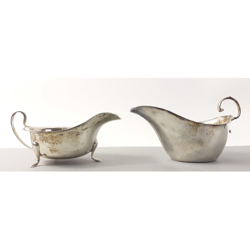 28 - Two sterling silver sauceboats one by VINERS London 1934 and the other Birmingham 1931. Gross weight... 