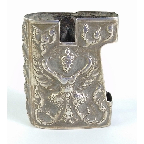 38 - A SIAM Sterling stamped repousse designed cigarette holder -  weight 13.98g approx - dimensions 5cm ... 