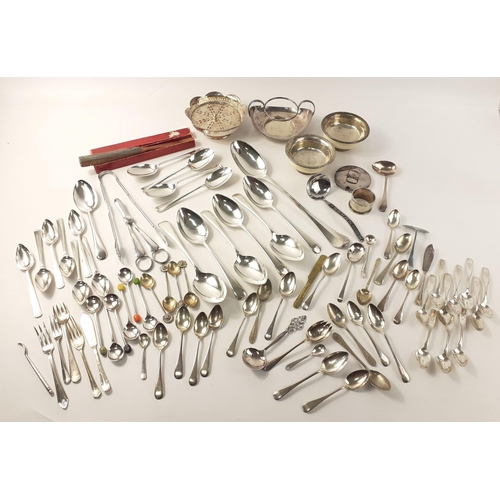 45 - A box of silver plated items to include much cutlery, tableware and other small quality pieces#58... 