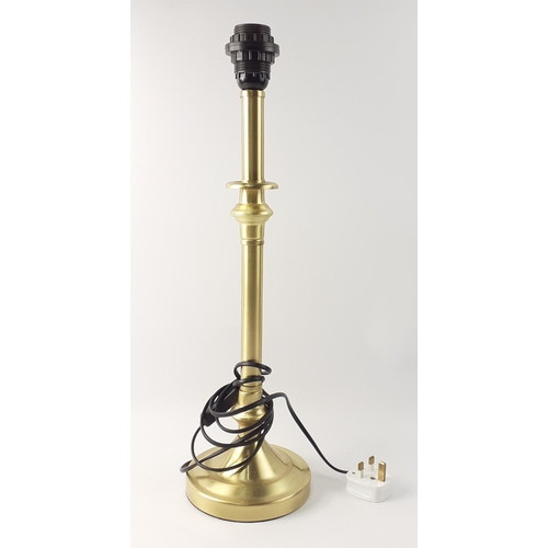 489 - A modern brass column table lamp, 52 cm tall.#513