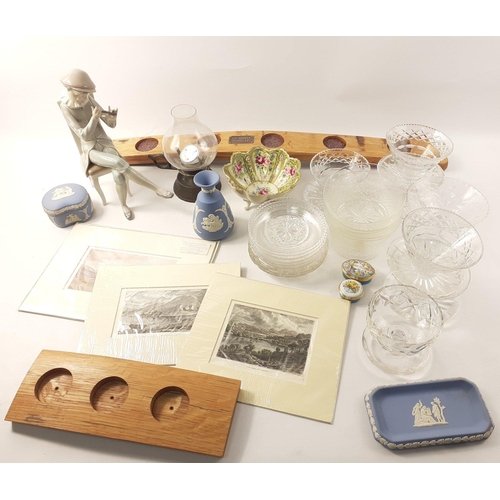 550 - A QUALITY mixed box to include 6 crystal sundae dishes, 6 trifle bowls, 2 whisky barrel tealight hol... 