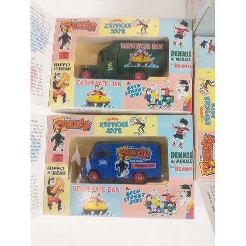 137 - Five LLEDO Dandy and Beano Collectable Classic Die-Cast model cars plus The Dandy World's Longest Ru... 