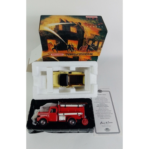 166 - Three MATCHBOX models boxed in excellent condition to include YFE02 Landrover trailer, YFE04 Bedford... 