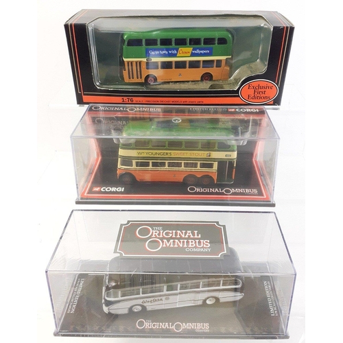 174 - Four CORGI limited edition Original Omnibus to include 43703 Q1 Trolleybus, 2 x OM43905 Guy Arab Uti... 