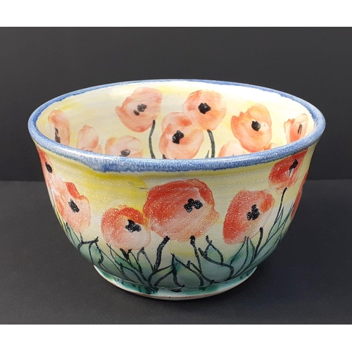 293 - Lovely WETHERIGGS bowl decorated beautifully with attractive poppies. 13cm diameter approx.#74