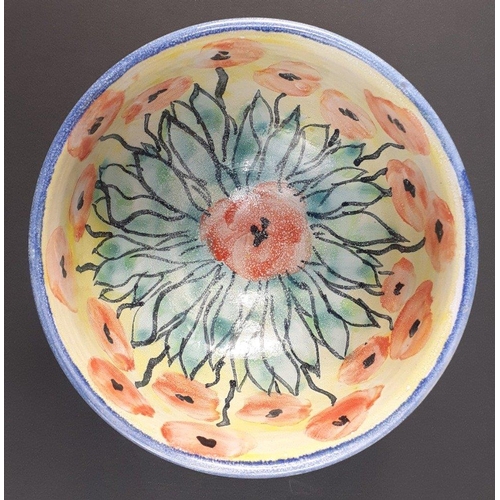 293 - Lovely WETHERIGGS bowl decorated beautifully with attractive poppies. 13cm diameter approx.#74