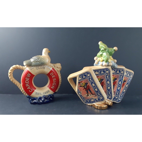 309 - Two CARDEW DESIGN novelty teapots to include a rare lifebelt with seagull (22cm high approx) and a f... 