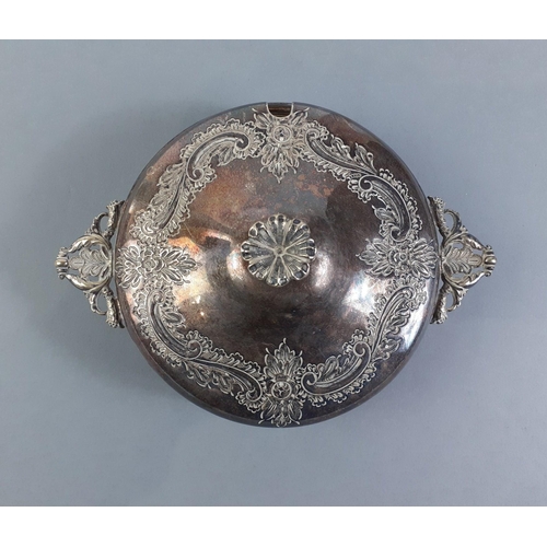 52 - A MAPPIN & WEBB squat princess plate jam dish, beautifully decorated and with cut-glass base 11c... 