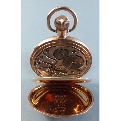 116 - A DENNISON 10ct plated pocket watch. Not currently running. 42mm case.  A beautiful piece.#116