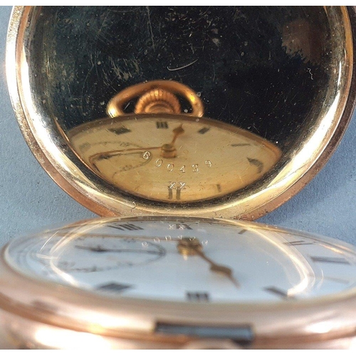 116 - A DENNISON 10ct plated pocket watch. Not currently running. 42mm case.  A beautiful piece.#116