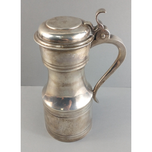 51 - GLASGOW hallmarked TAPPIT-HEN (lidded Tankard) - An uncrested SILVER lidded Tappit-Hen with Glasgow ... 