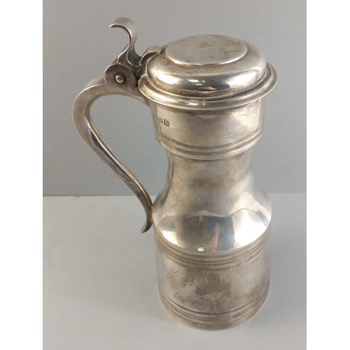 51 - GLASGOW hallmarked TAPPIT-HEN (lidded Tankard) - An uncrested SILVER lidded Tappit-Hen with Glasgow ... 