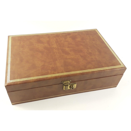 86 - A canti-levered jewellery box with contents of attractive costume jewellery  32x20x9cm approx#86