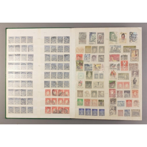 130 - A stock book stamp album with a selection of world stamps including an interesting section of AUSTRA... 