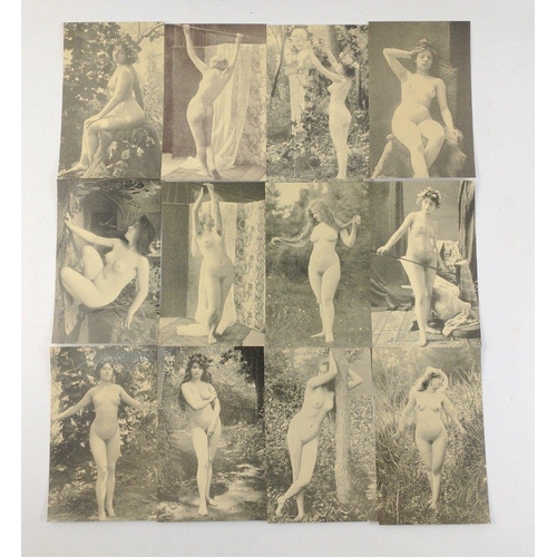 152 - L'Academie Feminine, 116 French Postcards mainly of outdoor nudes from the early 1900s. These later ... 