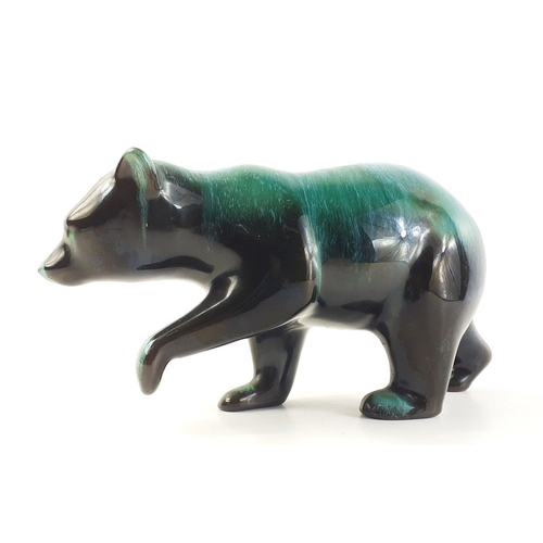 208 - A large vintage Blue Mountain bear with drip glaze, approx 27cm long.  No damage#56