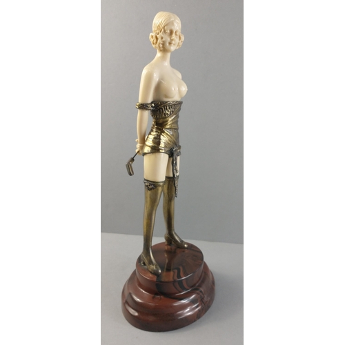 244 - After Chiparus. An Art Deco style quality cheeky resin figure of 'The Whip Girl'. 32cm approx.#74... 