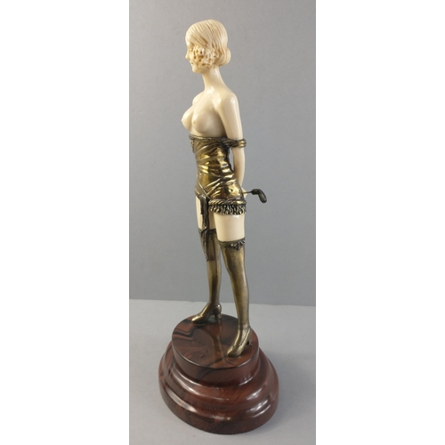 244 - After Chiparus. An Art Deco style quality cheeky resin figure of 'The Whip Girl'. 32cm approx.#74... 