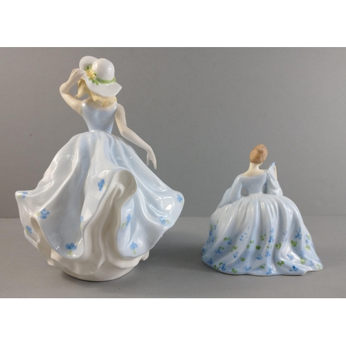 246 - Two COALPORT Ladies of Fashion 'Debbie' (20cm approx) missing one finger, and 'June' (13cm approx)#7... 