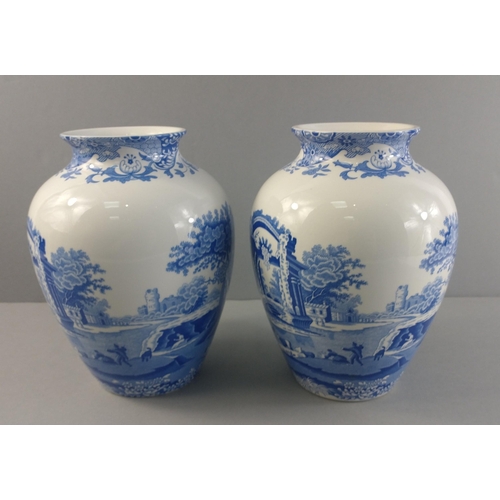 299 - Two SPODE ITALIAN vases each 20cm tall, undamaged#95