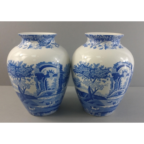 299 - Two SPODE ITALIAN vases each 20cm tall, undamaged#95