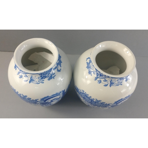 299 - Two SPODE ITALIAN vases each 20cm tall, undamaged#95