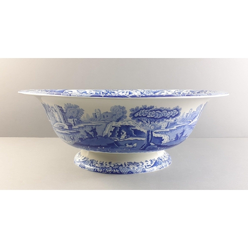 301 - A very large footed SPODE ITALIAN footed bowl with one tiny chip to foot of base W37 x H14cm approx#... 