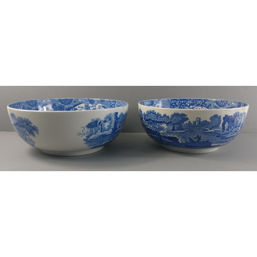 305 - Two SPODE ITALIAN bowls with older Copeland stamps, one W 24cm x H10cm, the other W26cm x H10cm (has... 