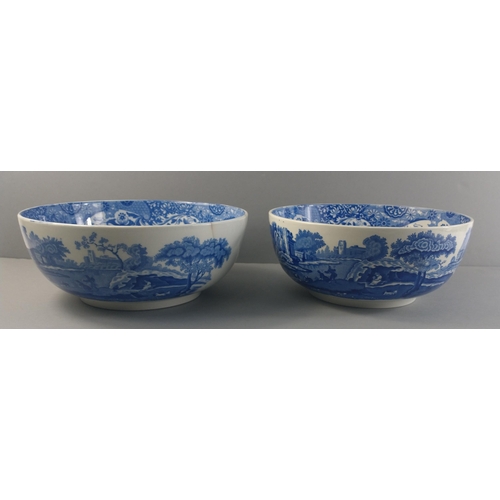 305 - Two SPODE ITALIAN bowls with older Copeland stamps, one W 24cm x H10cm, the other W26cm x H10cm (has... 