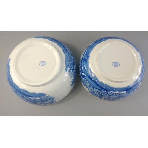 305 - Two SPODE ITALIAN bowls with older Copeland stamps, one W 24cm x H10cm, the other W26cm x H10cm (has... 