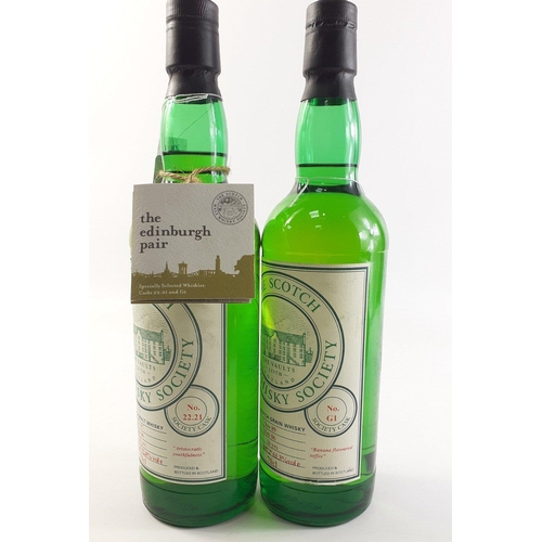 102 - A rare pair of THE SCOTCH WHISKY SOCIETY THE EDINBURGH PAIR - comprising 22.21 society cask and G1 s... 