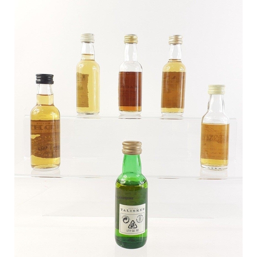 116 - Six single malt whisky miniatures to include MACALLAN 10 years, Tamdhu, Talisker, Cragganmore and tw... 