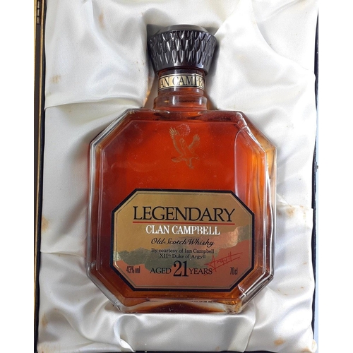 148B - A presentation case bottle of LEGENDARY CLAN CAMPBELL Old Scotch Whisky aged 21 years 70cl blended w... 